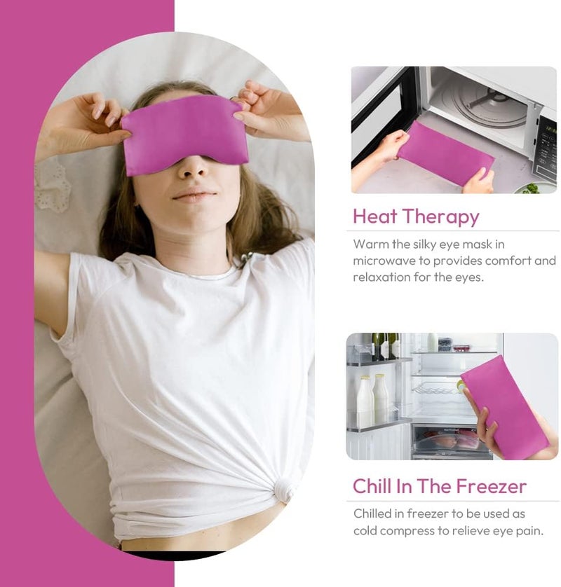 MORLIDEN Lavender Eye Pillows for Relaxation, Yoga Eye Pillow for Meditation, Microwavable Weighted Eye Pillow for Yoga, Moist Heat & Cold Eye Compress with Aromatherapy (Rose Red) - 2 Pack - Image 3